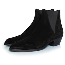 Saint Laurent-Saint Laurent, Paris Dakota suede Chelsea boots-Black