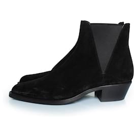 Saint Laurent-Saint Laurent, Paris Dakota suede Chelsea boots-Black