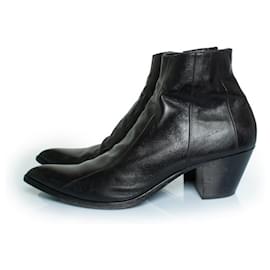 Saint Laurent-Saint Laurent, Finn leather ankle boots-Black