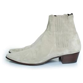 Saint Laurent-Saint Laurent, Grey suede west Chelsea boots-Grey