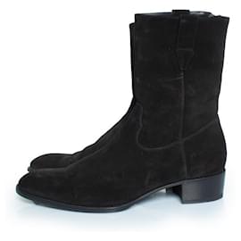 Saint Laurent-Saint Laurent, FW2013 Hedi slimane  suede boots-Black