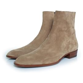 Saint Laurent-Saint Laurent, Wyatt suede boots in beige-Other