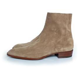Saint Laurent-Saint Laurent, Wyatt suede boots in beige-Other
