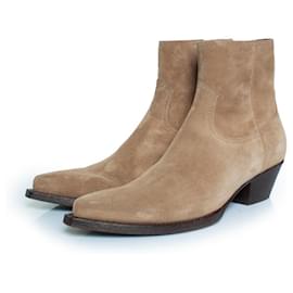 Saint Laurent-Saint Laurent, Lukas suede boots in beige-Other