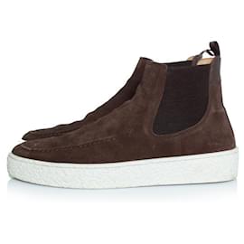 Autre Marque-Posa, High suede Chelsea boots in brown-Brown