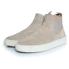 Autre Marque-Posa, High suede Chelsea boots in grey suede-Grey