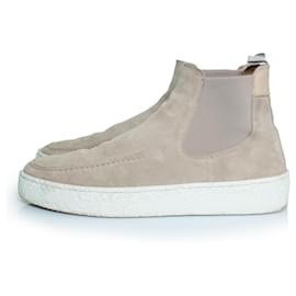 Autre Marque-Posa, High suede Chelsea boots in grey suede-Grey