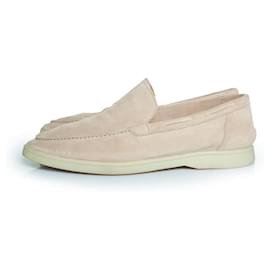 Autre Marque-Aurelien, Light beige suede yacht loafers-Other