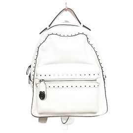 COACH Studded Leather Backpack 31016 Off-White Eggshell