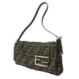 Fendi-Fendi Zucca Pattern Canvas Mini Handbag-Brown,Black