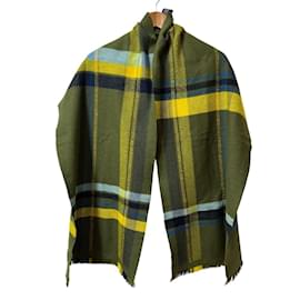 Hermès-Hermes Khaki Cashmere Stole-Khaki