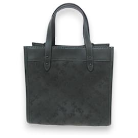 Coach-COACH Field Tote 22 Horse & Carriage Velour x Leather 2-Way Bag-Green