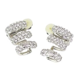 Orecchini a clip in cristallo Givenchy Stitch Argento