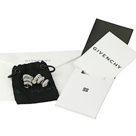 Givenchy-Givenchy Stitch Crystal Clip Earrings-Silvery