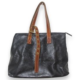 Vivienne Westwood Orb Embossed Leather Tote Bag Brown Black