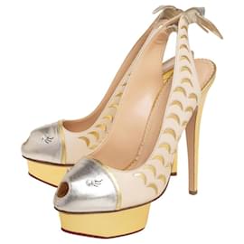 Charlotte Olympia-Heels-Beige,Golden