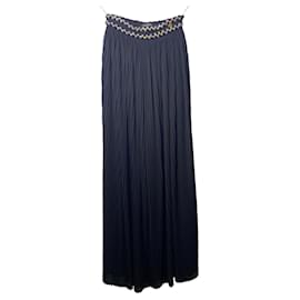 Chanel-Chanel 18C Paris Greece Black Tweed Trim Palazzo Oversized Wide Leg Pants FR 36-Black