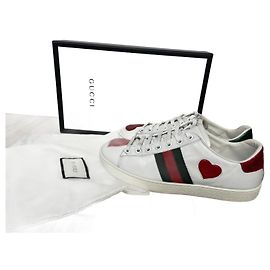 Baskets Gucci Ace en cuir blanc 36.5 Blanc