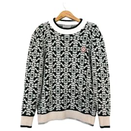 Casablanca-Oversized green/white Casablanca wool sweater M-White,Green