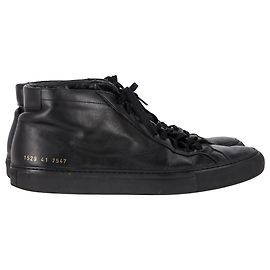 Autre Marque Common Projects Original Achilles High Sneakers aus schwarzem Leder Schwarz