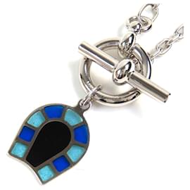 Hermès-Hermes Helios Faire a Cheval Camayeu de Bleu Necklace-Blue