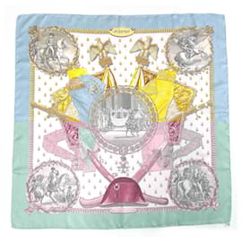 Hermès-Hermes Carre 90 Silk Scarf-Blue