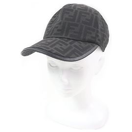 Fendi FF logo Zucca polyester cotton baseball cap Grey