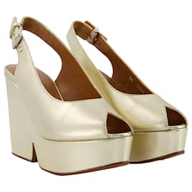 Robert Clergerie-Dylan9 Sandals - Clergerie - Yellow - Leather-Metallic