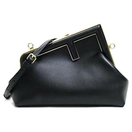 Fendi-Fendi Fendi First Nappa Leather Shoulder Bag-Black