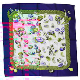 Hermès-Hermes COUVEE D'HERMES Silk Scarf-Blue