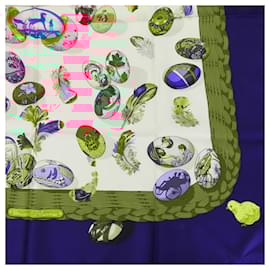 Hermès-Hermes COUVEE D'HERMES Silk Scarf-Blue