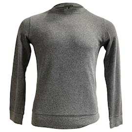 Theory-Theory Ribbed Sweater in Grey Cotton-Grey
