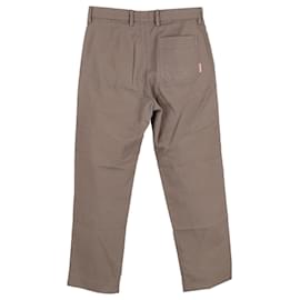 Acne-Acne Studios Straight Leg Trousers in Brown Cotton-Brown,Red