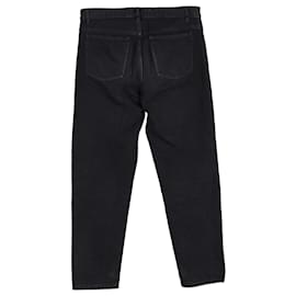 Apc-A.P.C. Straight Leg Jeans in Black Cotton Denim-Black