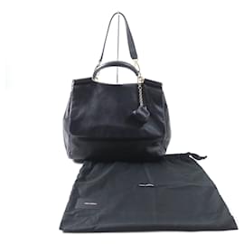Dolce & Gabbana-Dolce&Gabbana Sicily Leather 2way Handbag-Black