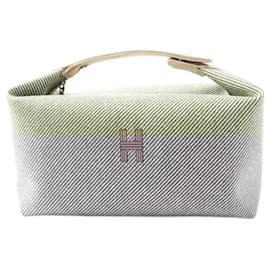 Hermès-Hermes Brid A Black GM Wool Cotton Handbag-Green