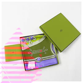 Hermès-Hermes Calle 90 Galons et Brandebourgs Silk Scarf-Purple