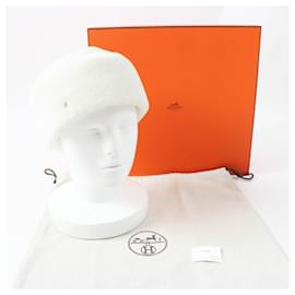 Hermès-Hermes Boreale Sheep Leather Hat-White
