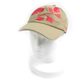Fendi-Fendi Logo Floral Rose Embroidery Cotton Baseball Cap-Brown,Beige