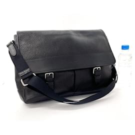Coach-Coach Henry Messenger Bag Leather Shoulder Bag-Black
