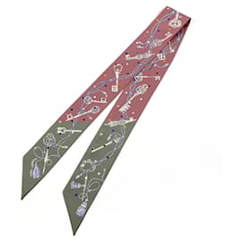 Hermès-Hermes LES CLES A POIS Silk Twilly-Purple