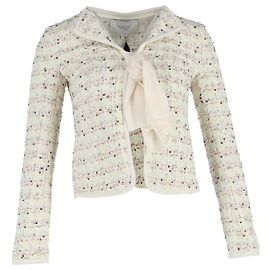 Chaqueta de tweed bouclé Giambattista Valli en algodón verde claro Verde