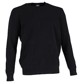Apc-A.P.C. Crewneck Jumper in Black Wool-Black
