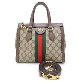 Gucci-Gucci Ophidia GG Supreme Leather Tote Bag-Brown,Beige