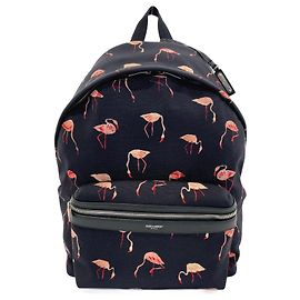 Yves Saint Laurent Saint Laurent Paris Flamingo Canvas/Leather Backpack Black