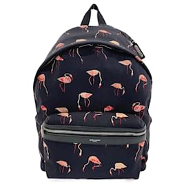 Yves Saint Laurent-Saint Laurent Paris Flamingo Canvas/Leather Backpack-Black