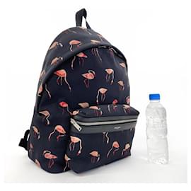 Yves Saint Laurent-Saint Laurent Paris Flamingo Canvas/Leather Backpack-Black