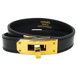 Hermès-Hermes Kelly Leather Bracelet-Black