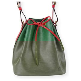 Louis Vuitton-Louis Vuitton Petit Noe Epi Leather Shoulder Bag-Green