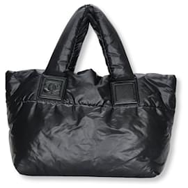 Chanel-Chanel Cococoon Nylon Leather Tote Bag-Black